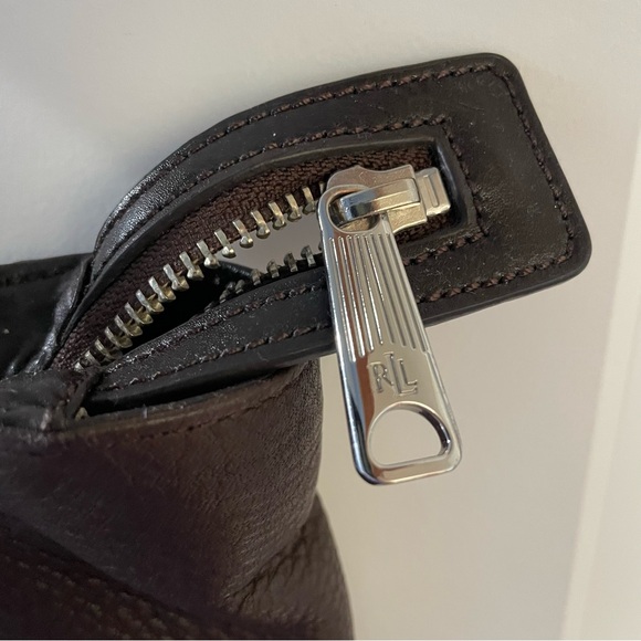 Lauren Ralph Lauren Dark Brown Leather Tote - Picture 4 of 8